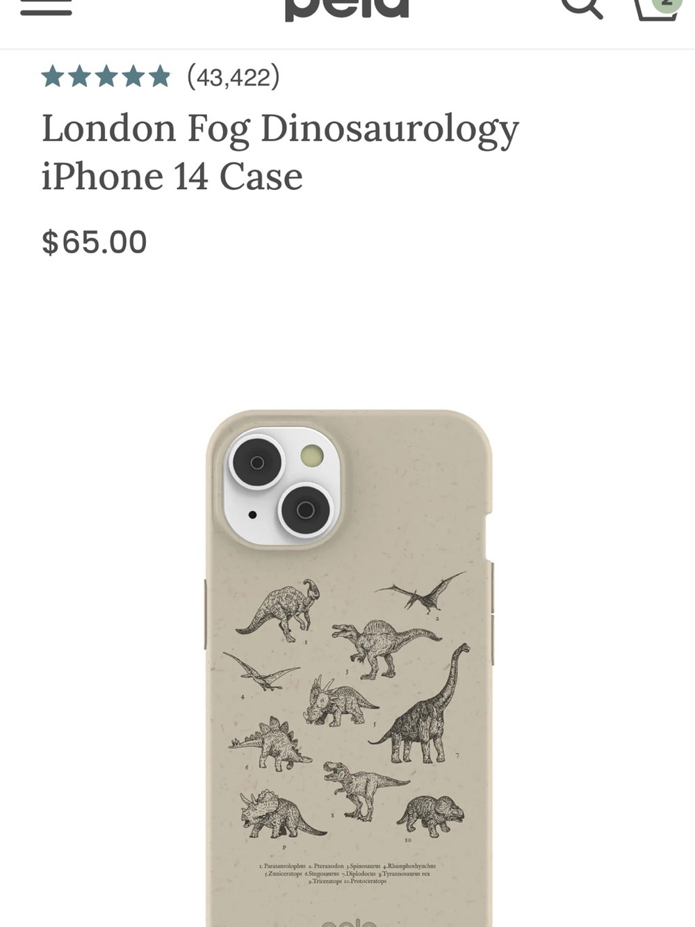 Pela iPhone 14 Case - London Fog Dinosaurology (with Mag-safe Module)